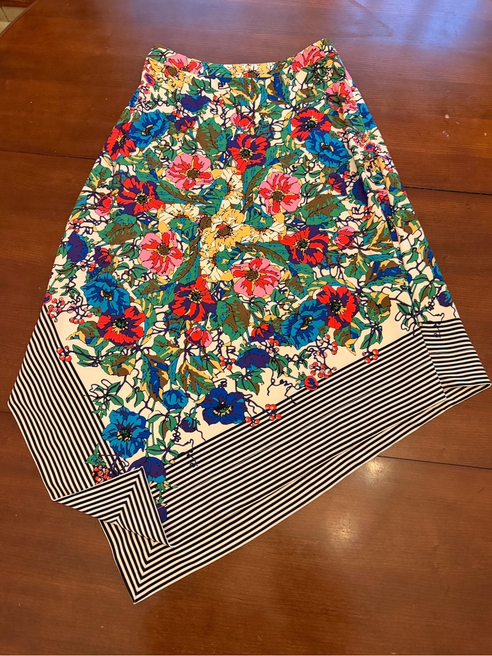 Essentiel Antwerp Multicolor Floral Handkerchief Midi Skirt Size 36